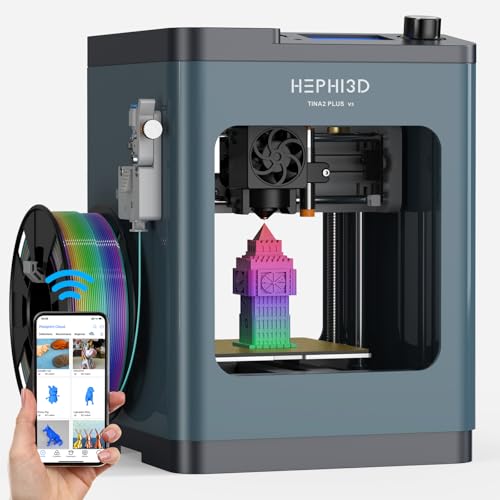 TINA2Plus 3D Printer, HEPHI3D 250mm/s High Speed FDM 3D Printers Fully Open Source, Auto Leveling Mini 3D Printer with WiFi Cloud Print