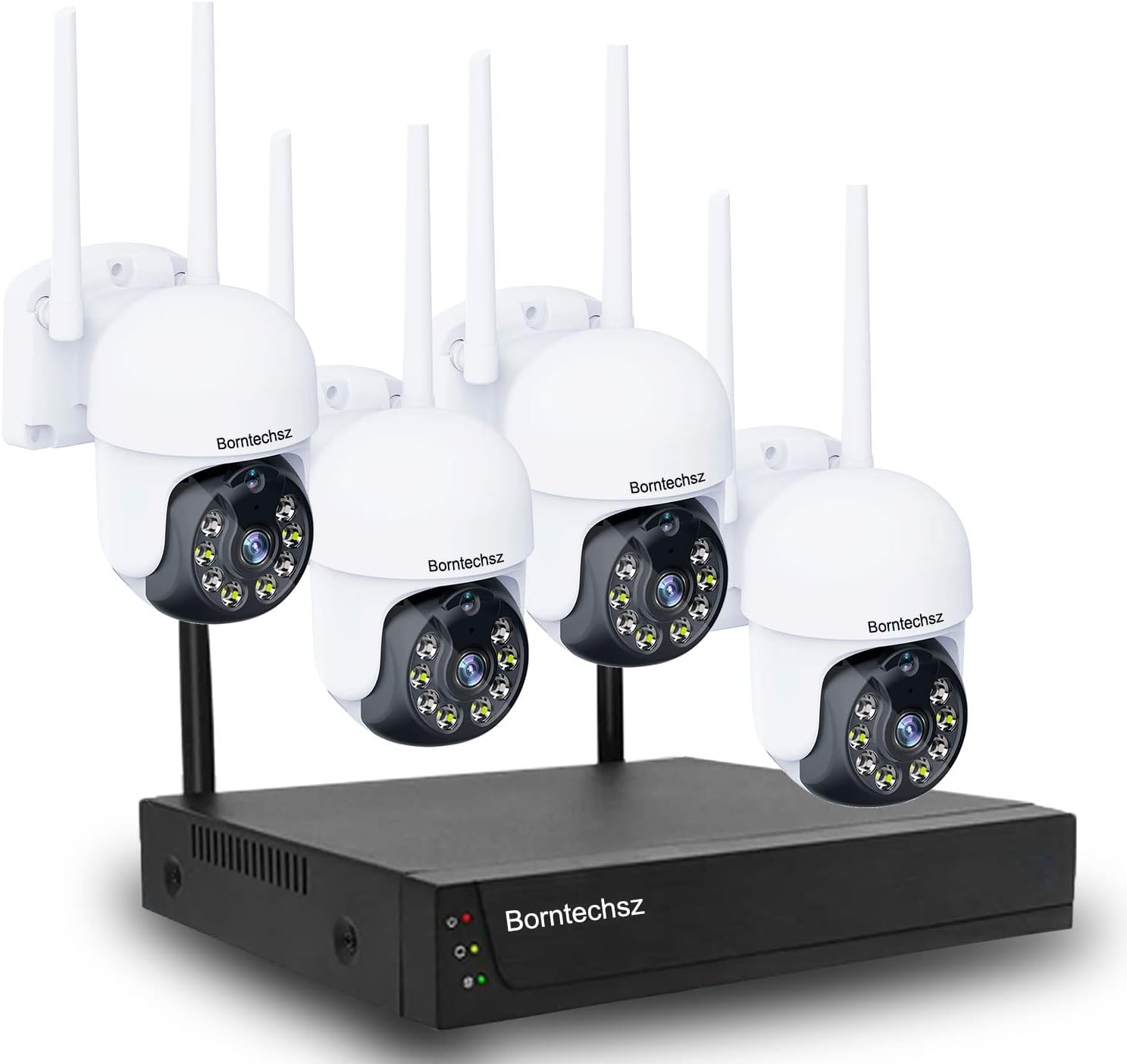[Expandable 8CH] Wireless Security Camera System,8 Channel Surveillance NVR System + 4pcs 3MP PTZ Wireless Home Security Outdoor Camera,Night Vision