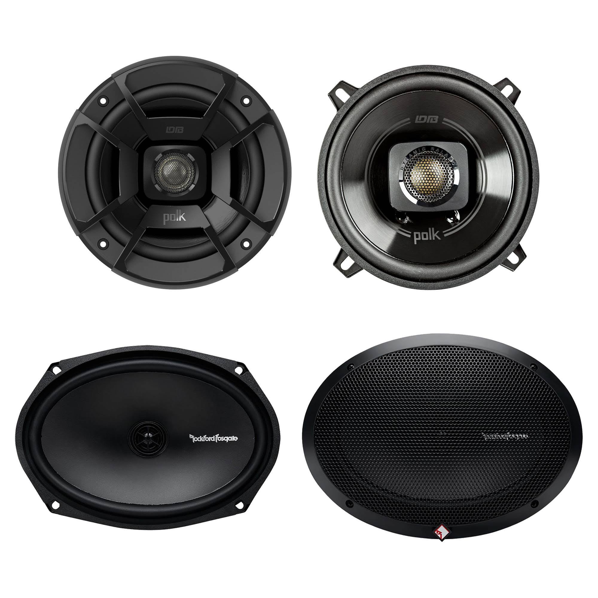 Polk Audio 5.25x22 300W Car Marine ATV Speakers Pair + 6x9x22 130W Speakers Pair