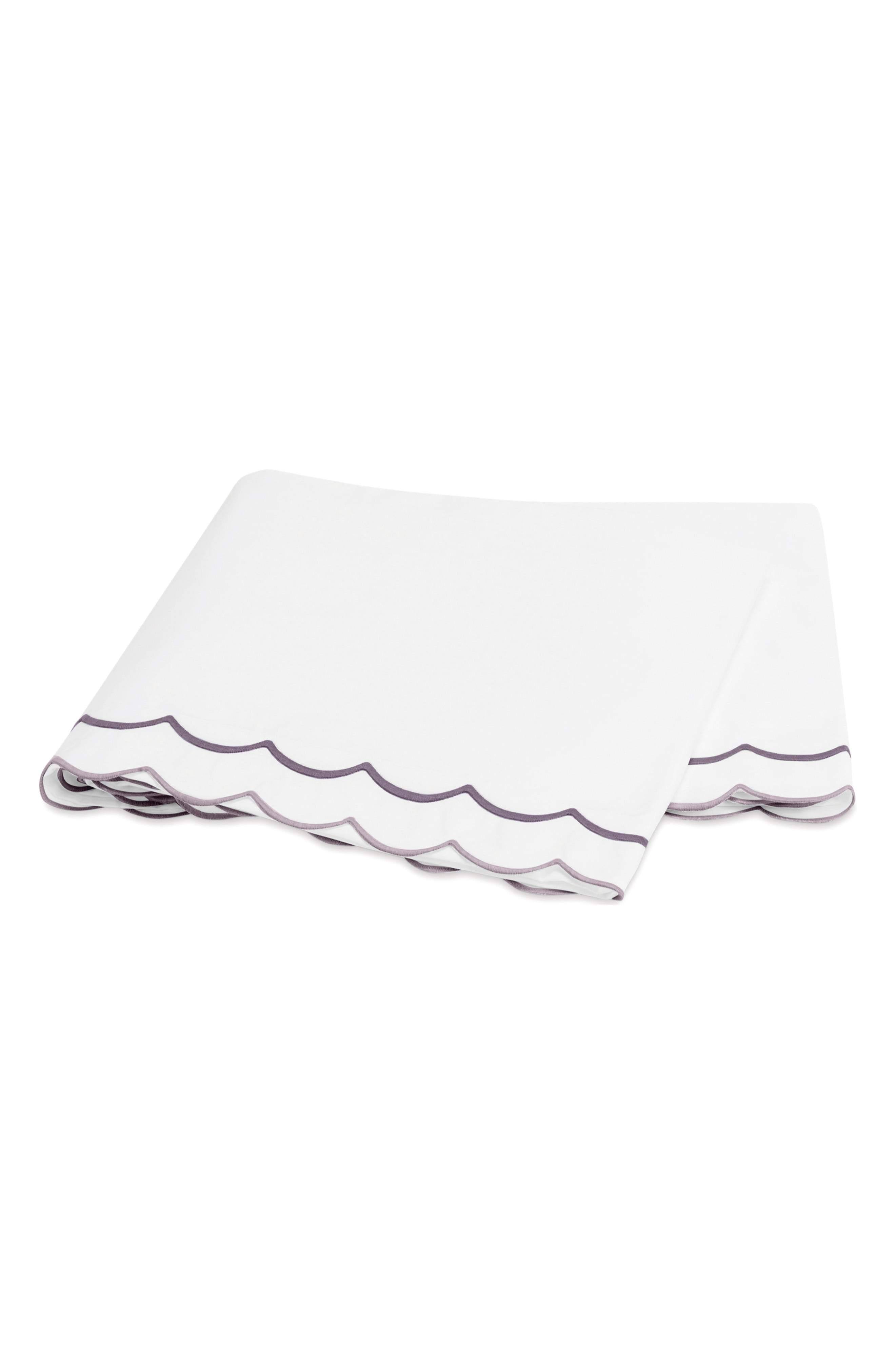 Matouk India Scallop 350 Thread Count Flat Sheet - Twin / Fig