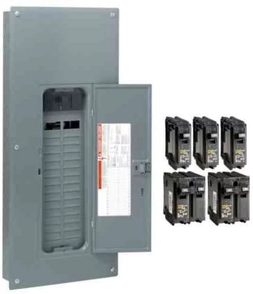 Square D by Schneider Electric HOM3060M200PQCVP Homeline 200 Amp 30-Space 60-Circuit Indoor Main Breaker Qwik-Grip Plug-On Neutral Load Center with