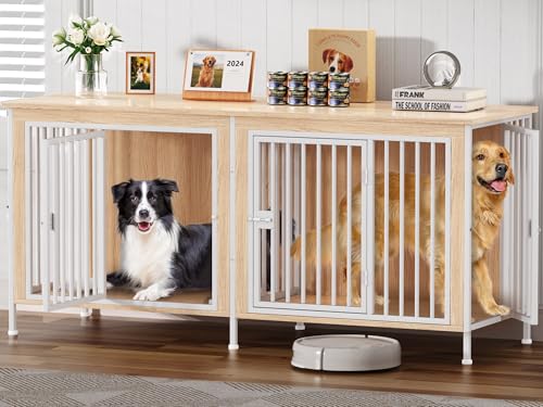 EasyCom 39.96" XL Wooden Large Dog Crate Furniture for Medium and Large Breed