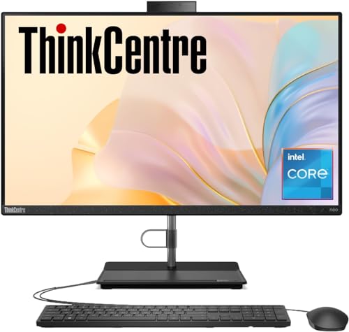 Lenovo ThinkCentre All-in-One Business Computer, 23.8" FHD Display, 12th Gen Intel 6-Core Processor, 16GB RAM, 512GB PCIe SSD, Wi-Fi, HDMI, Webcam