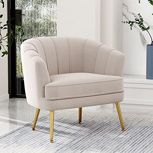 Andeworld Velvet Accent Chair, Upholstered Modern Single Sofa Side Chair