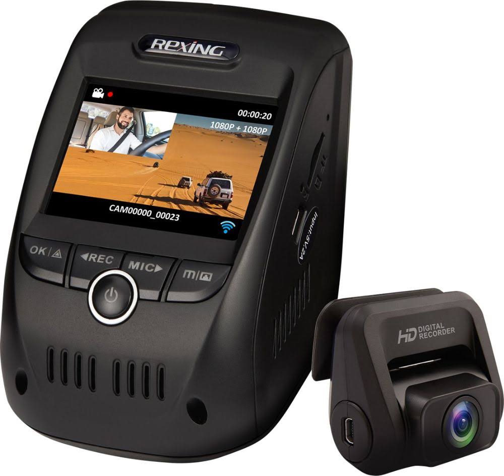 Rexing - V1P Pro Plus Front and Rear Dash Cam - Black