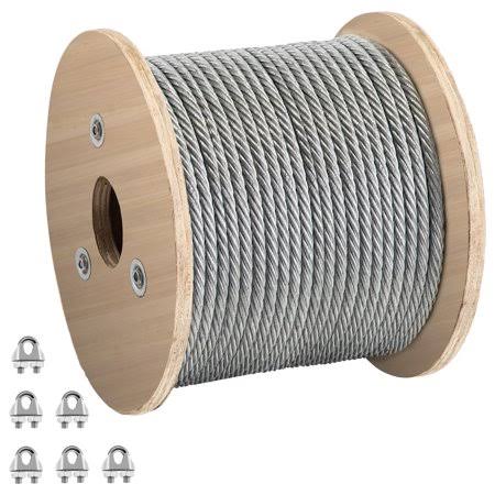 Vevor Galvanized Steel Cable, 5/16'' Aircraft Cable, 200ft Galvanized Cable 7x19 Construction Steel Wire Cable w/ Cable Clamps,