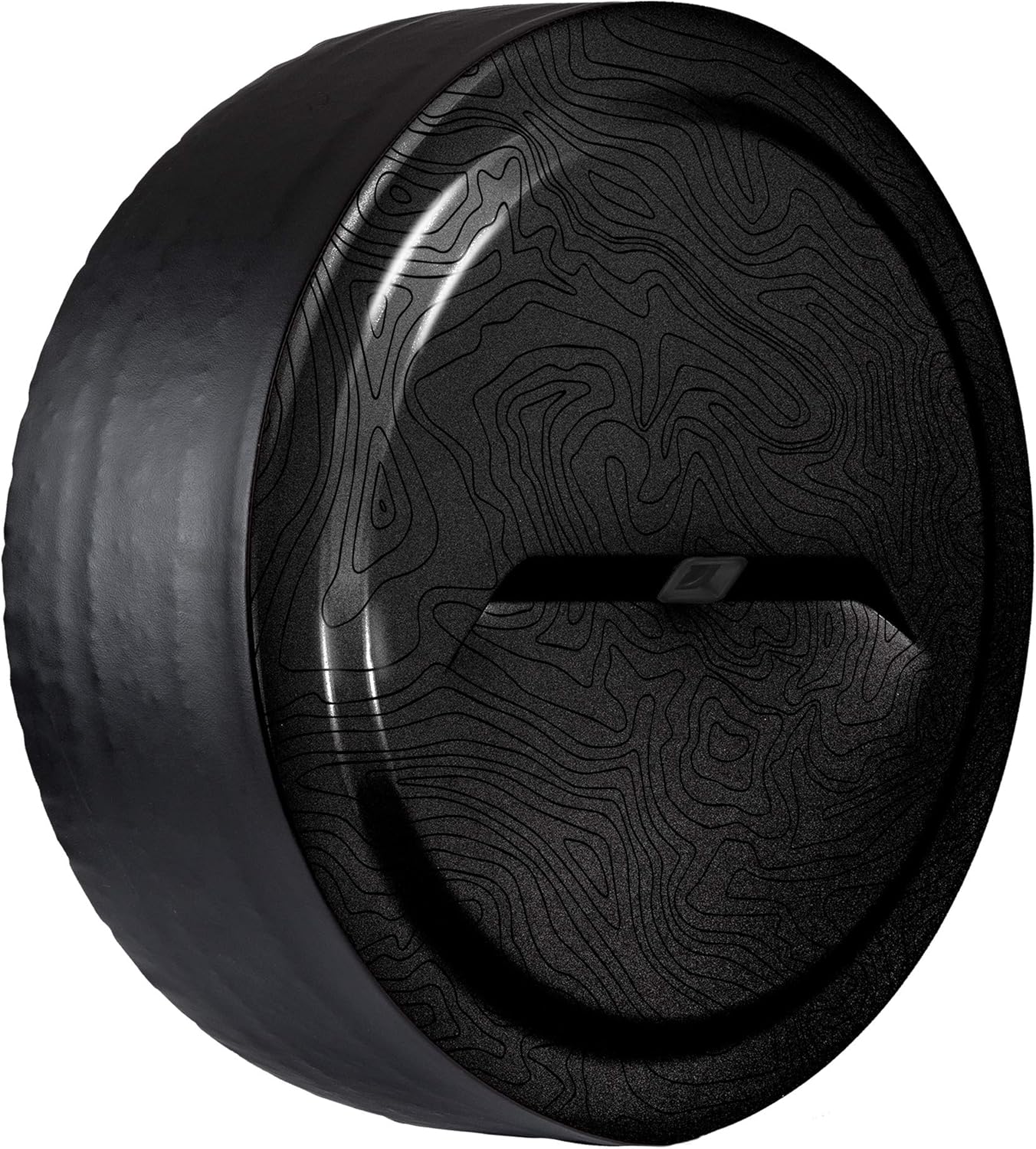 Boomerang - Topo Map - 32 Black-Textured Rigid JL Tire Cover (Plastic Face & Vinyl Band) for Jeep Wrangler JL (with Back-up Camera) - (2018-2021)