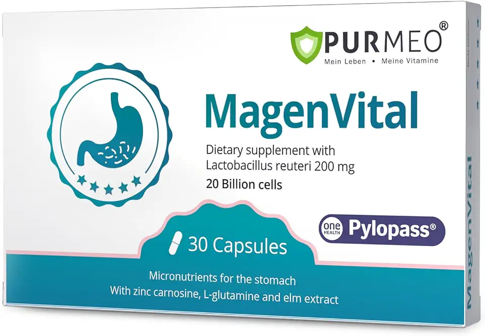5 in 1 High Potency H. Pylori Treatment Probiotics - 1 Per Day - Gastritis, Acid Reflux, Heartburn Relief, Stomach Lining Repair