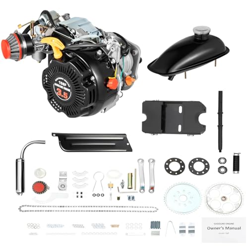 100CC Bike Motor Kit 4-Stroke Bicycle Engine Kit 3.5HP Bicycle Gasoline Engine Motor Air-Cooling Bike Motor Kit for Mountain Bikes, Road Bikes