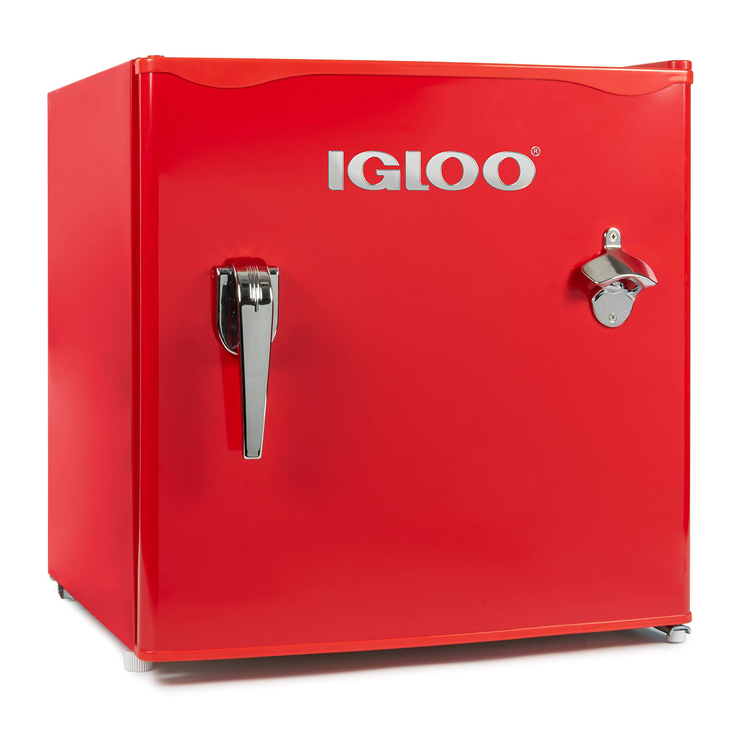 Igloo IRF16RSRD Classic Compact Single Door Refrigerator Freezer w/Chrome Handle u0026 Bottle Opener, 1.6 Cu.ft, Red - Avayadevconnect