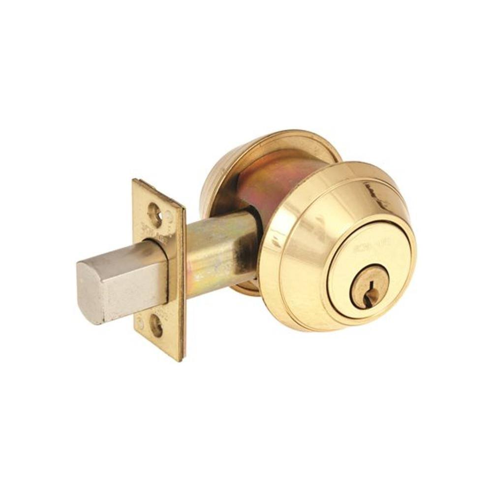 Schlage B Series Brass Single Cylinder Deadbolt Universal Fit 958092