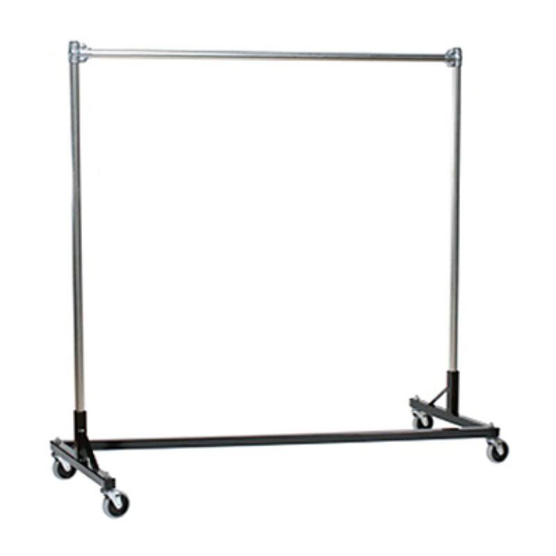Heavy Duty Steel 500 lb. Capacity 4-Foot Long Z Rolling Rack Black