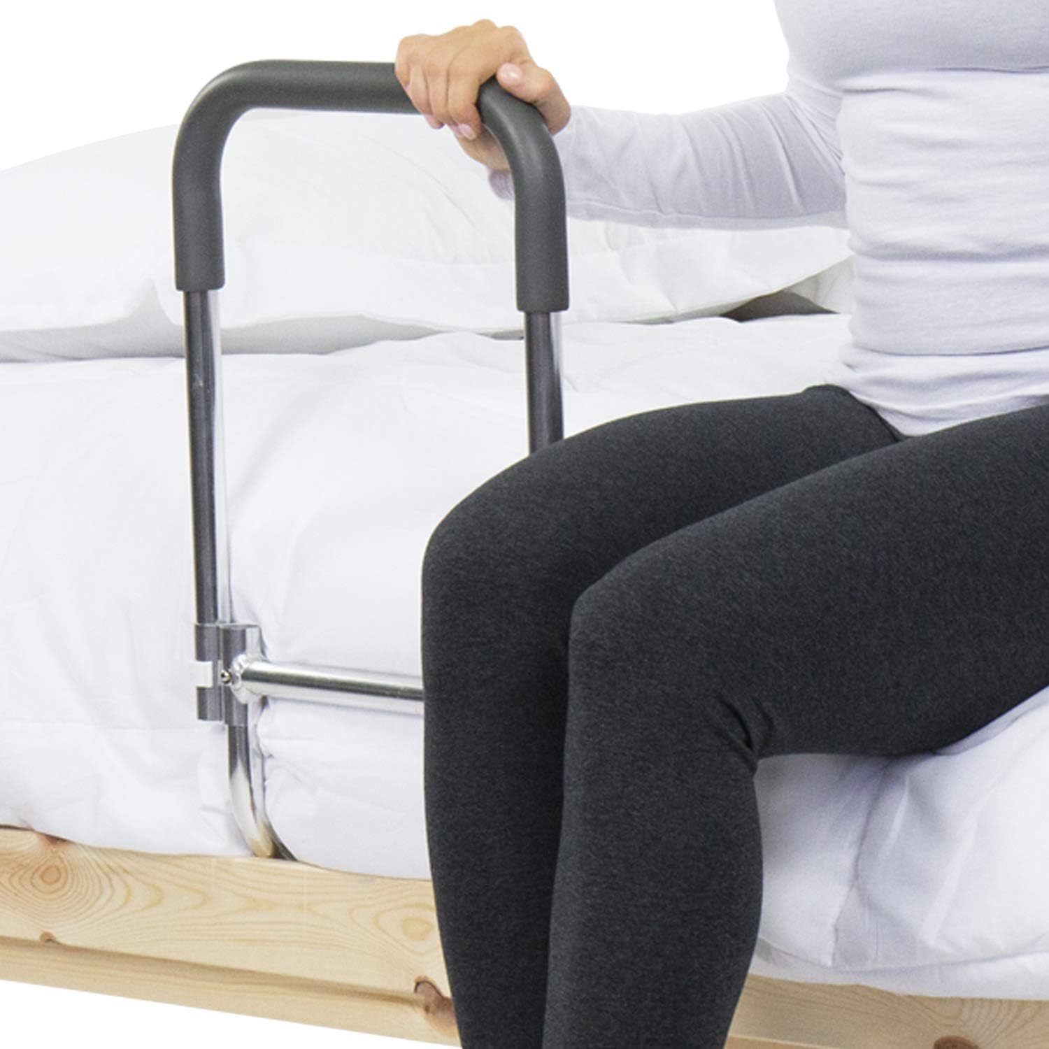 Vive Bed Rail - Compact Assist Railing for Elderly Seniors, Handicap, Kids - Standing Bar Handle with Fall Prevention Guard