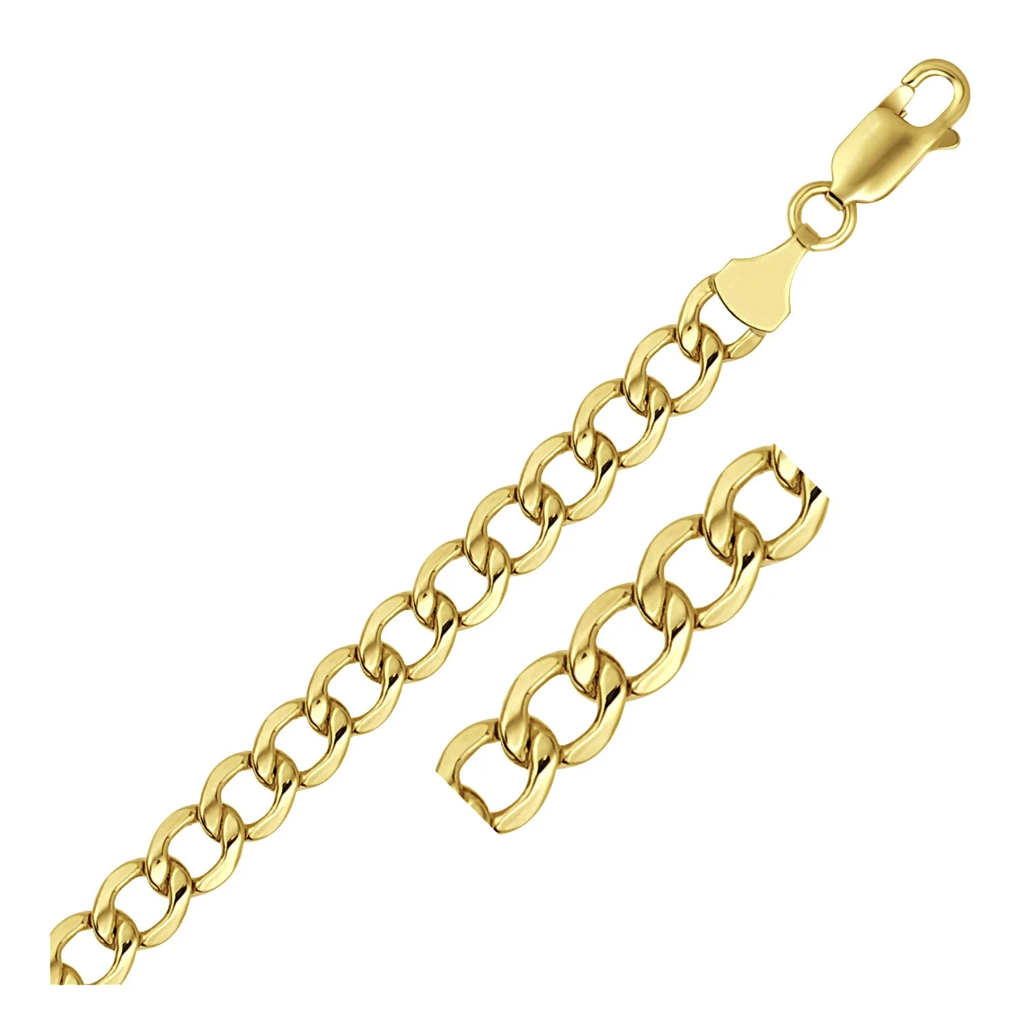 6.2mm 14k Yellow Gold Curb Chain 24 in
