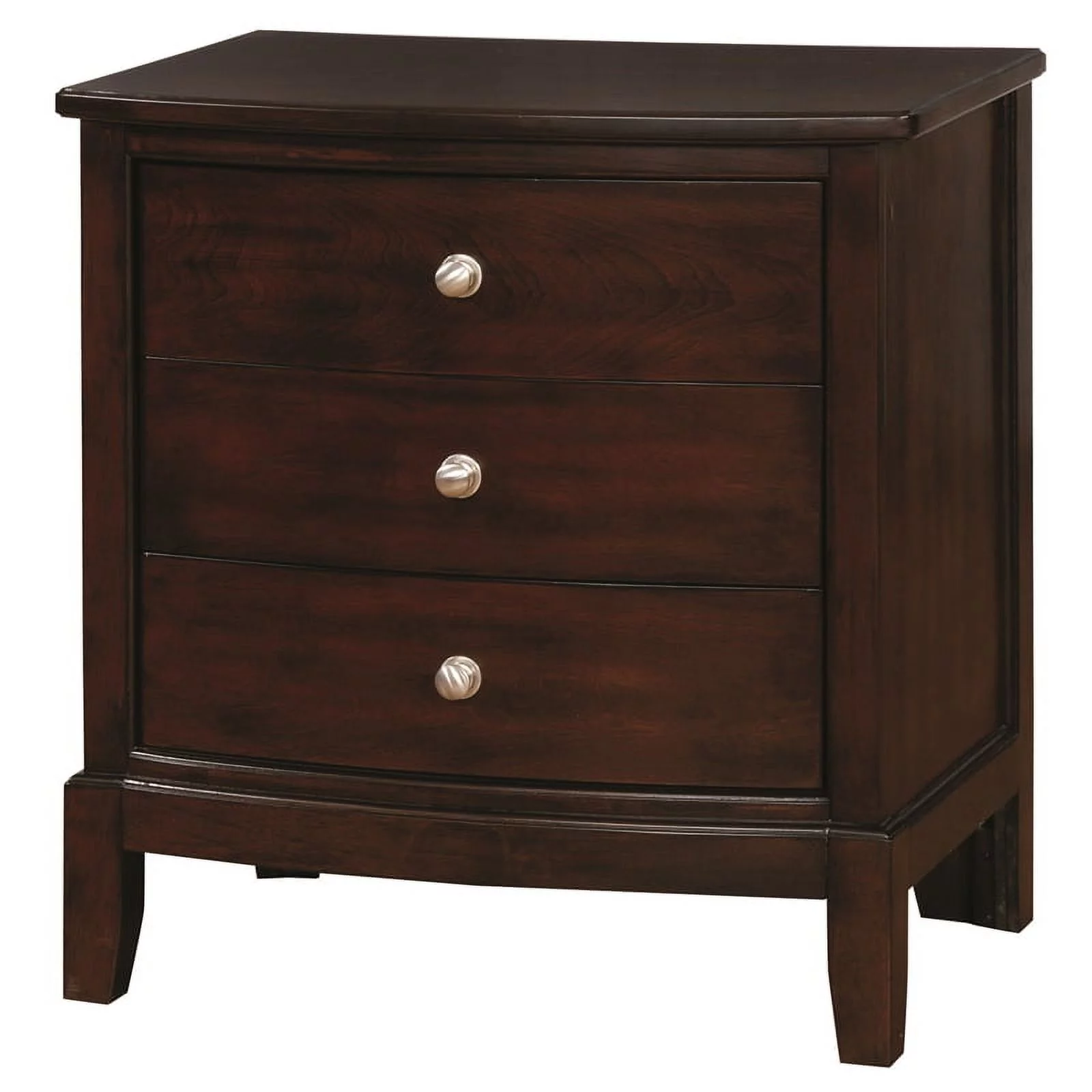 Furniture of America Monaco Wood 3-Drawer Nightstand in Brown Cherry