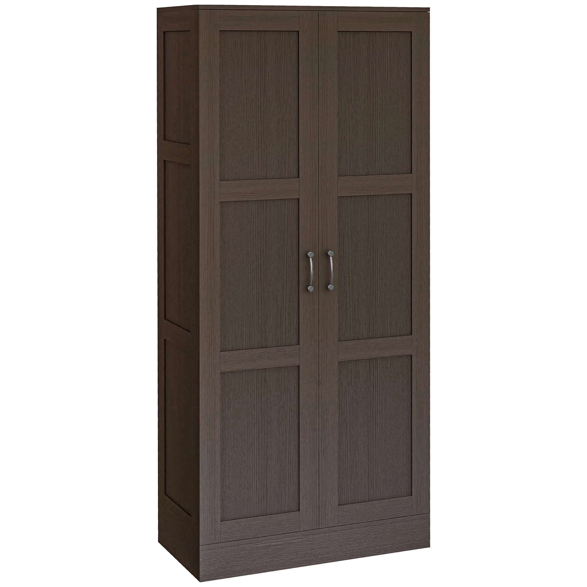 HOMCOM Storage Cabinet w/ Storage Shelves, Pantry Cupboard Cabinet, Coffee