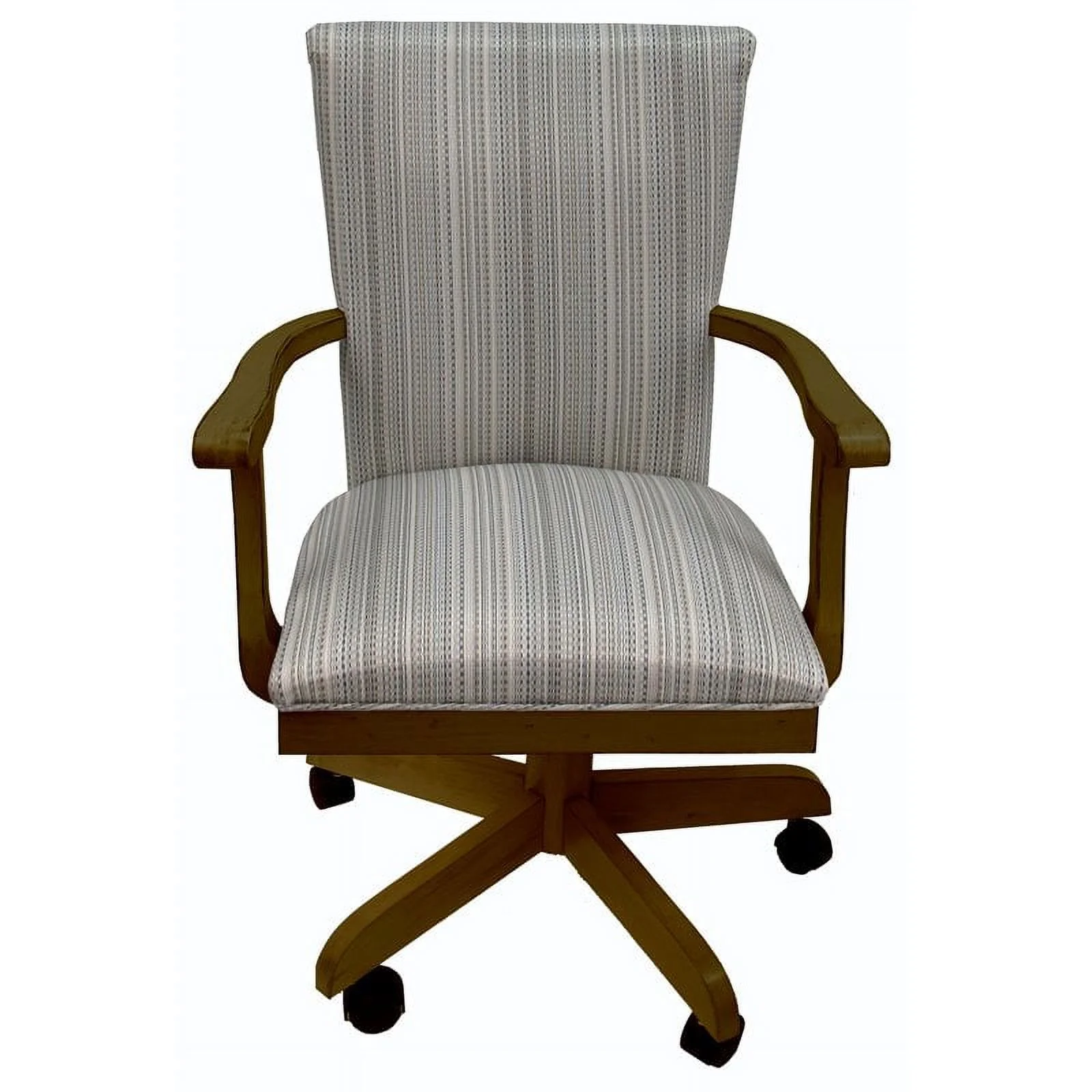 Swivel Wood Dining Caster Chair 400 on Wheels in Natural Fun - Walnut