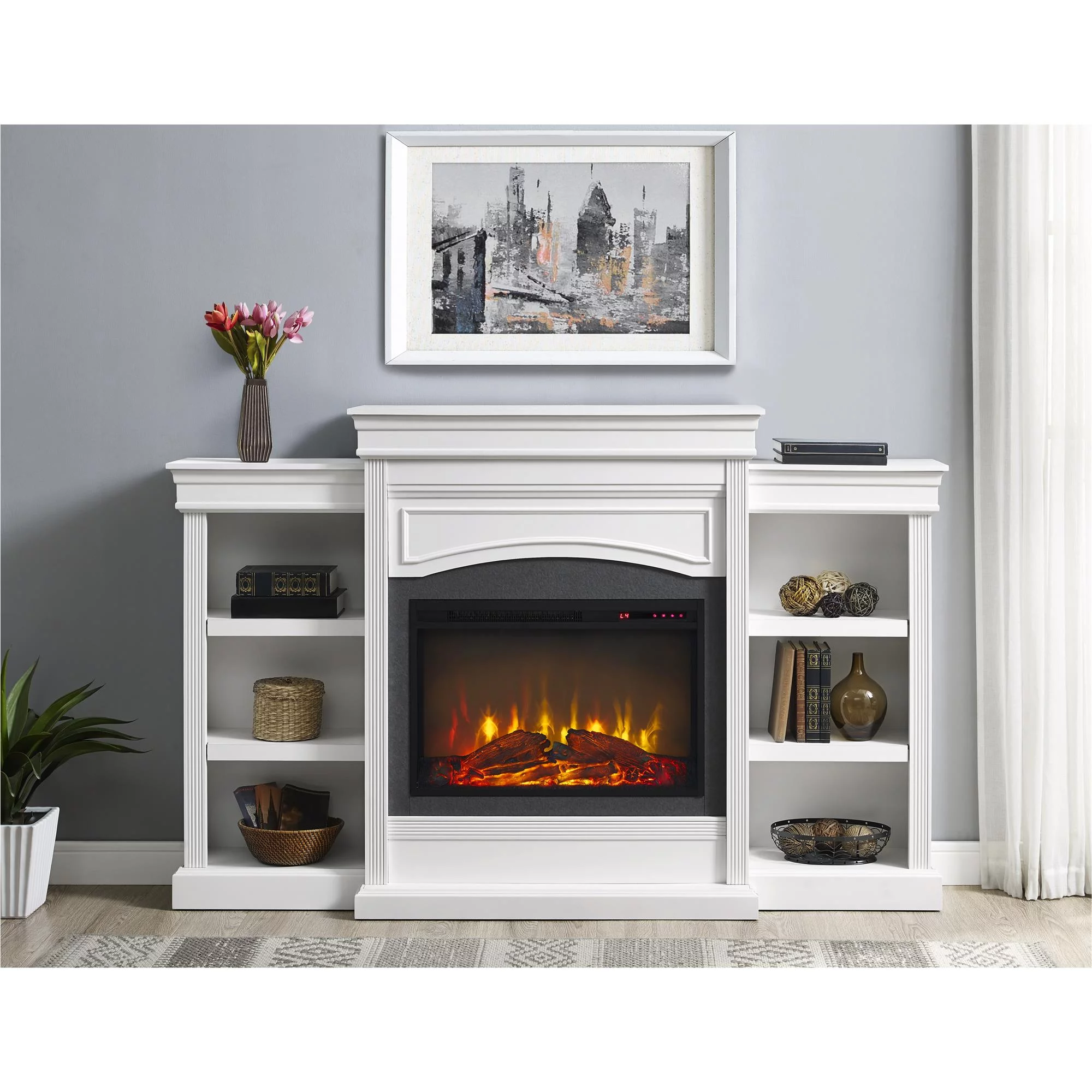 Ameriwood Home Lavina Mantel Fireplace. White