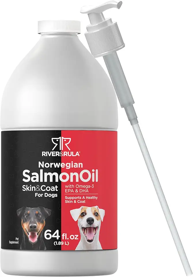 Horbaach Norwegian Salmon Oil for Dogs (64oz) | Supports Healthy Skin and Coat | with Omega 3, EPA & DHA | Liquid Pet Supplement | Non-GMO