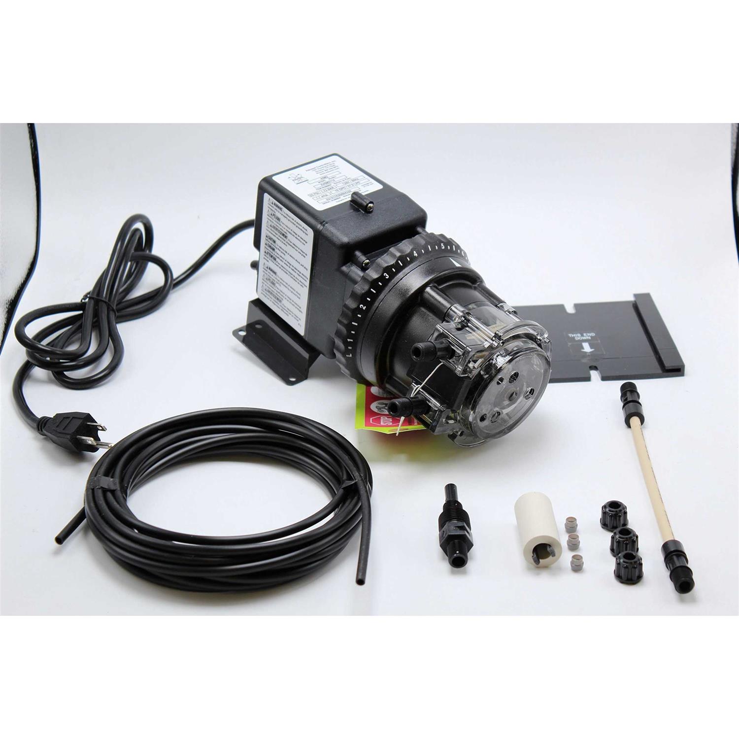 Stenner Pump 85mhp17. Stenner Peristaltic Pump Adjustable Head Rated at 0.8 to 17.0 gpd Adjustable Head. Rated at 100 psi. Ideal Chlorine Pump