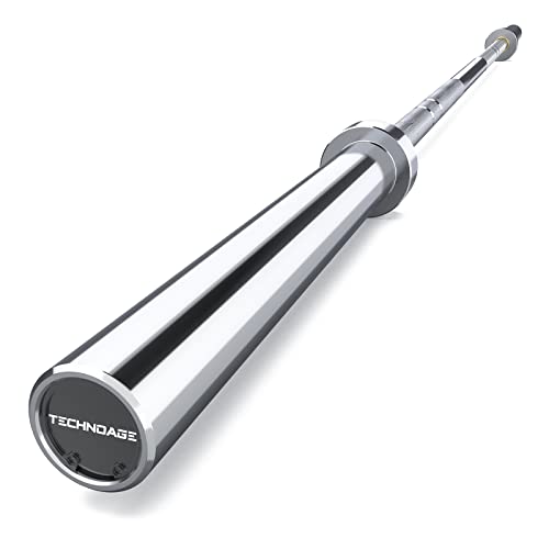 7FT Olympic Barbell Olympic Bar Solid Chrome Barbell 700LBS Load Capacity(2-Inch Plate) for Weightlifting, Squats, Dead-Lifts, Presses, and Lunges
