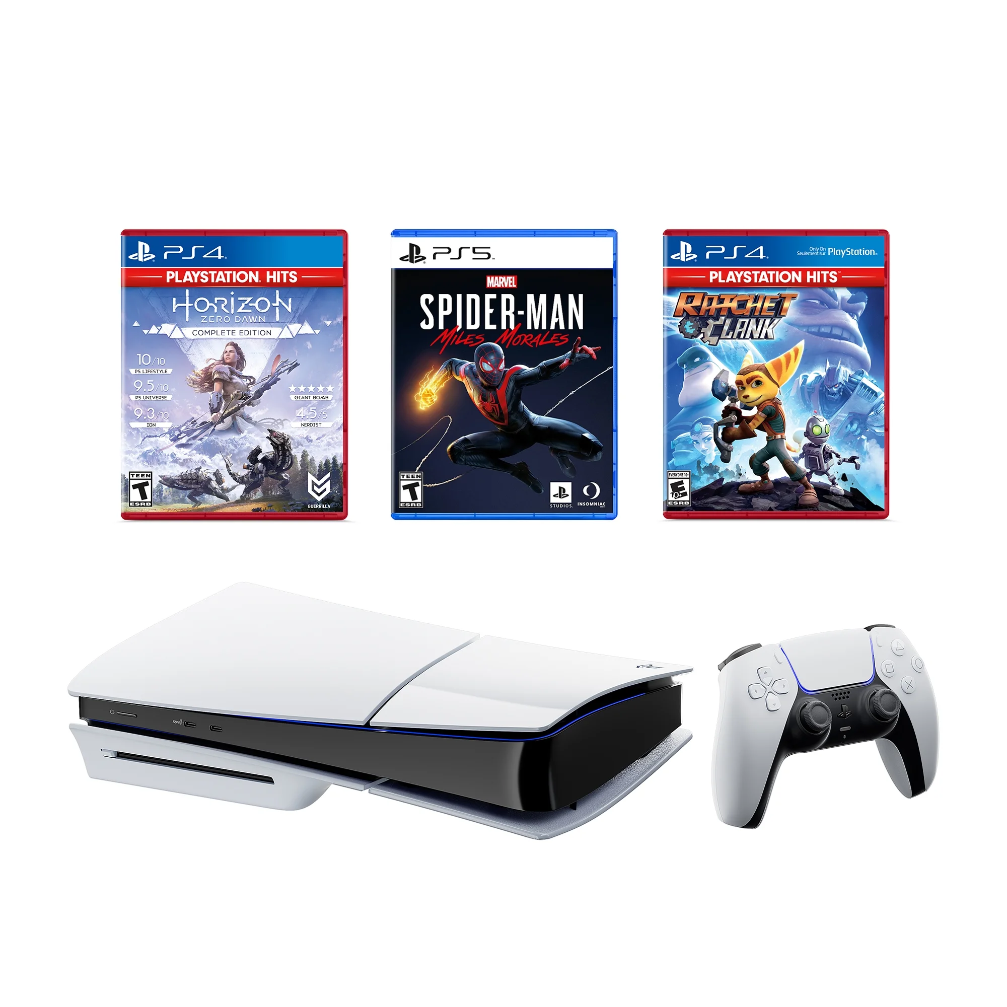 PlayStation 5 Disc Slim Version 3TB SSD PS5 Console with Wireless Controller with Marvel's Spider-Man: Miles Morales