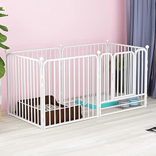 Dog Pen Pet Playpen Panel Pen Bunny Fence Indoor Outdoor Fence Playpen Heavy Duty Exercise Pen Dog Crate Cage Kennel(White)