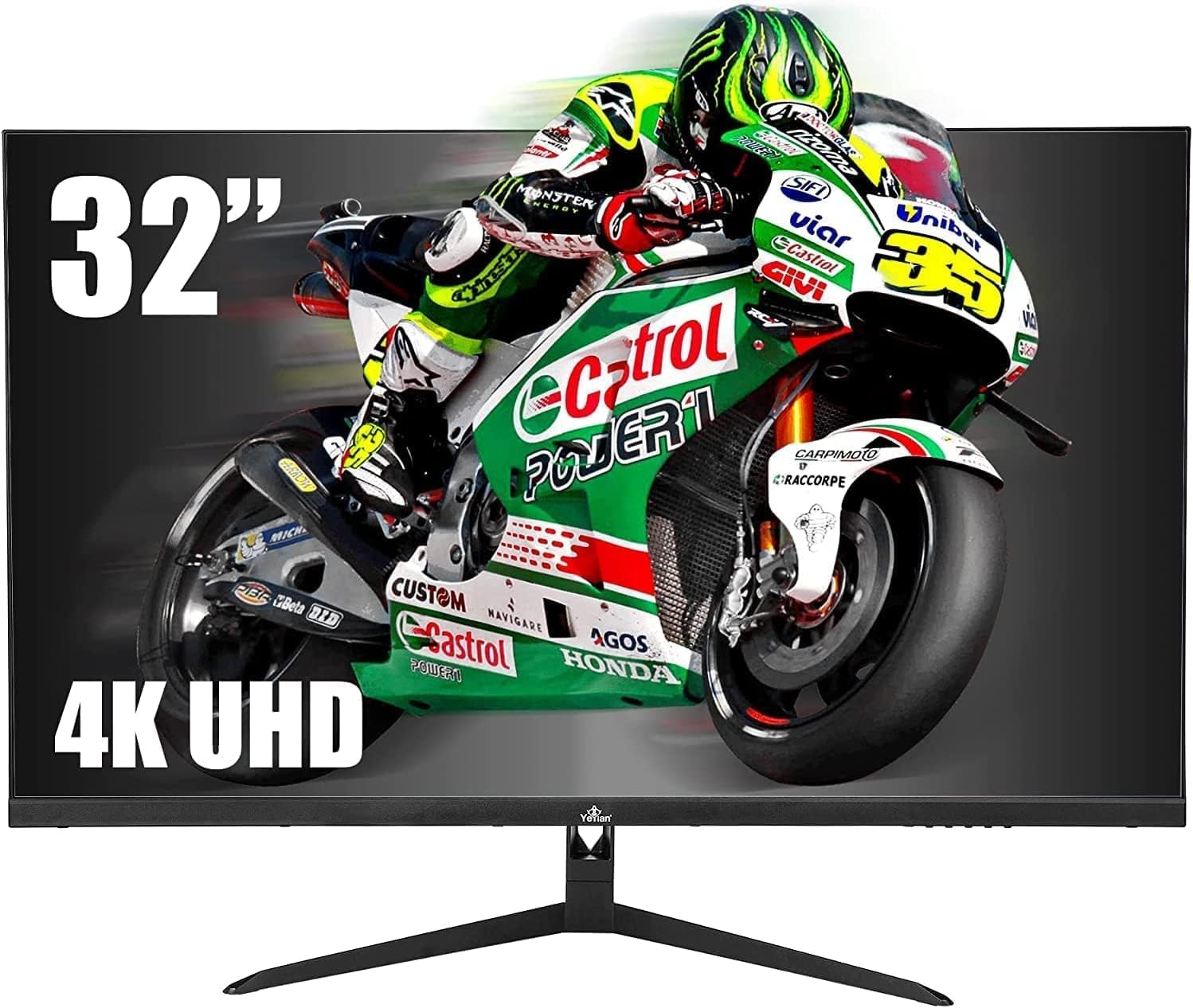 YEYIAN ODRAZ 32” PC Gaming Frameless 4K UHD HDR Monitor 3840x2160 IPS Panel, 1 Billion Colors, Low Blue, 350cd/m2, 1000:1, 60Hz, 4ms, 16:9, 178°