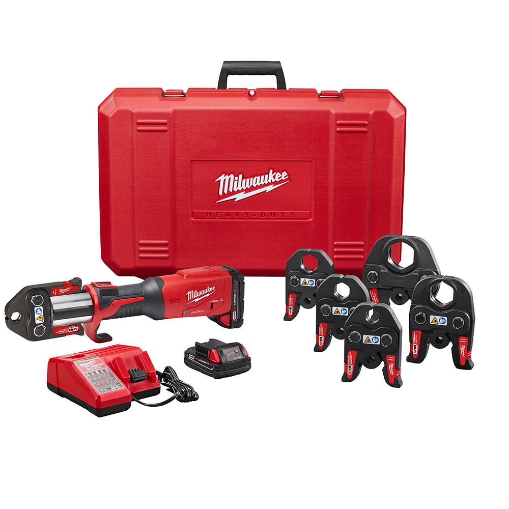 Milwaukee 2922-22 M18 FORCE LOGIC Brushless Lithium-Ion 1/2 in. - 2 in. Jaws Cordless Press Tool with ONE-KEY Kit (2 Ah)