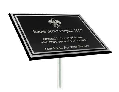 4x22 x 6x22 Outdoor Plaque Silver Double Border Cast Aluminum PlaquesWith Stake Regular Same Day Awards