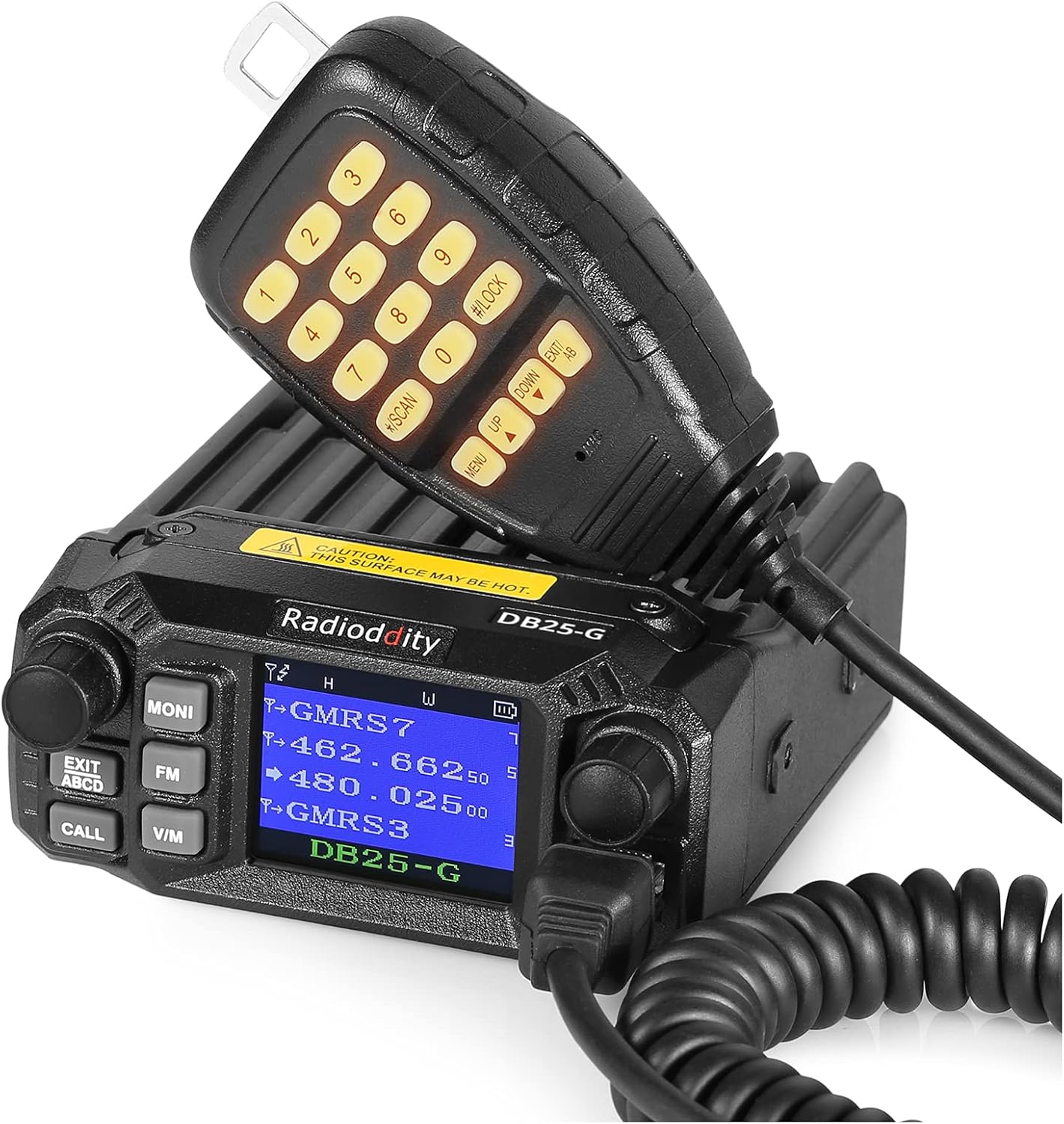 Radioddity DB25-G GMRS Mobile Radio, 25 Watts Two Way Radio Long Range, Quad Watch, GMRS Repeater Capable, with Dual Band Scanning Receiver