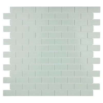 Quartz 1x22 x 1.63x22 Glass Brick Joint Mosaic Wall u0026 Floor Tile Kellani Color: White
