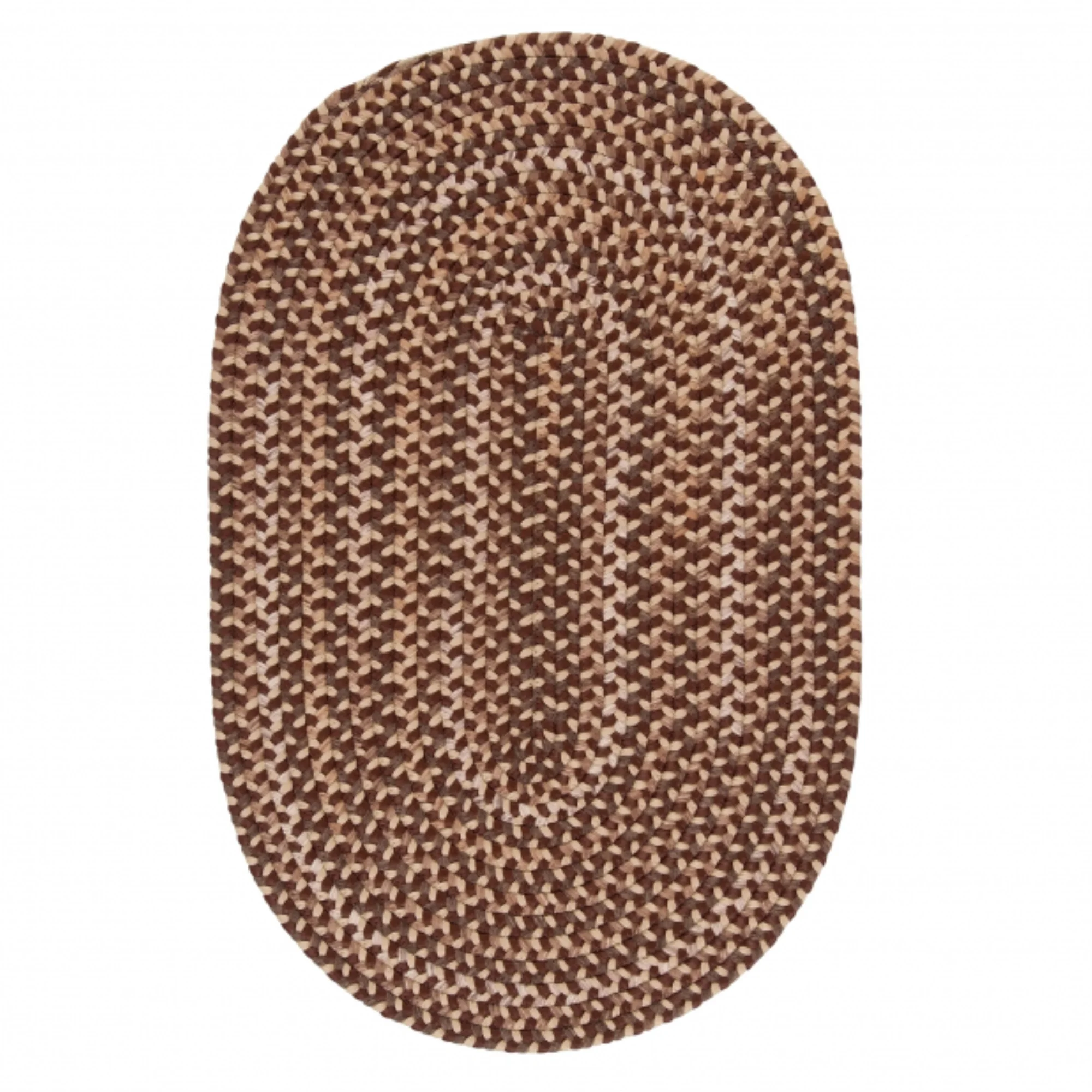 Colonial Mills  Charlesgate Indoor/Outdoor Braided Area Rug Brown 5X7 5' x 8' Oval