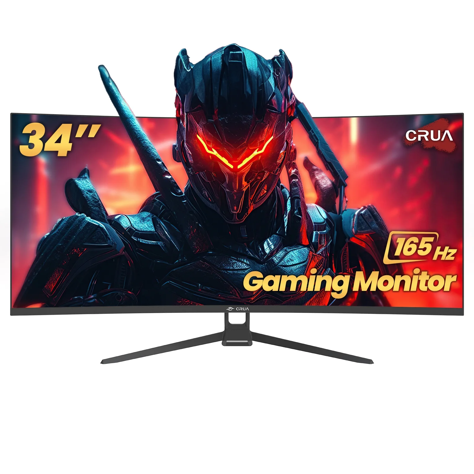 CRUA 34" Ultrawide Curved Gaming Monitor ,WFHD 3440 * 1440p/ 165Hz, 21:9 1500R Computer Monitor, 1ms(GTG) with Adaptive Sync, 99% SRGB