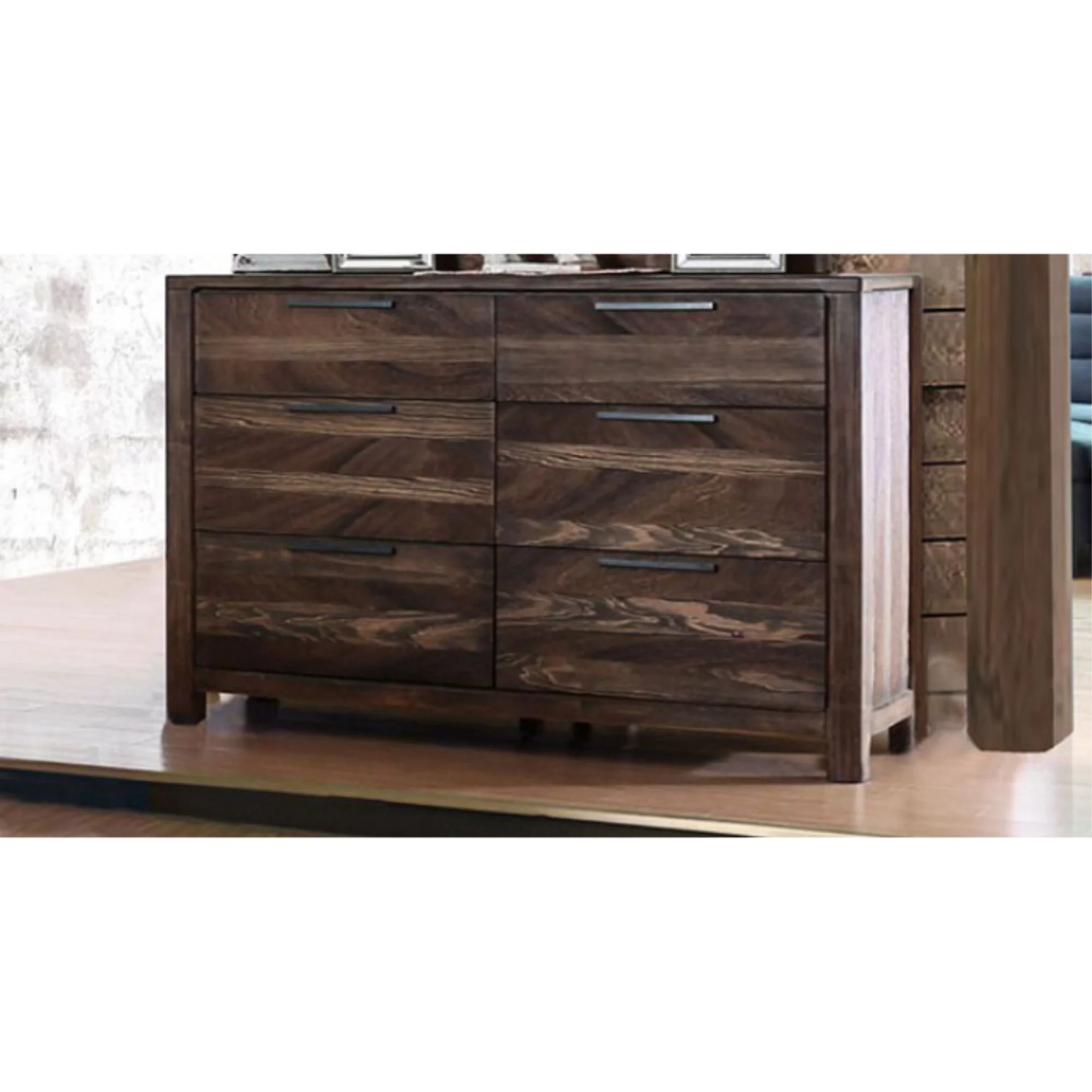 Phenomenal Wooden Dresser In Transitional Style, Rustic Natural Brown