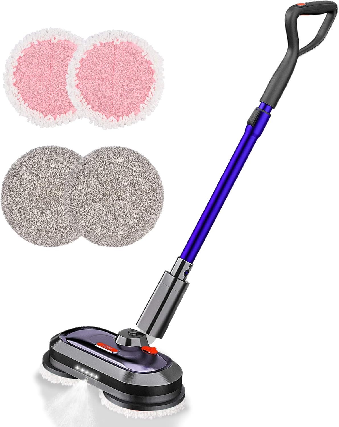 Electric Mop, Cordless Electric Mop, with Detachable Battery & 300ml Water Tank, Spin Mop with LED Headlight and Sprayer, for Hardwood, Tile
