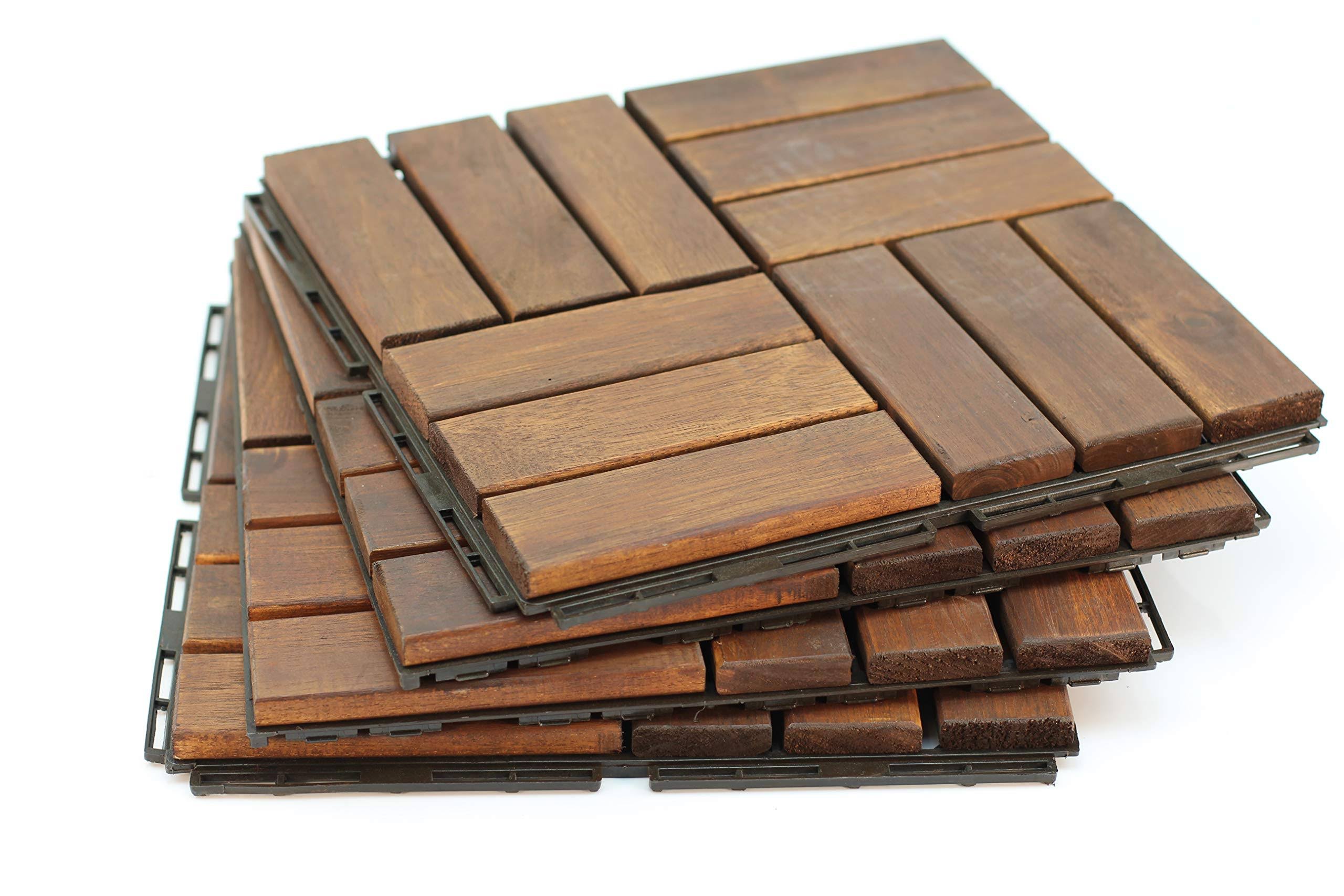 Acacia Teak Wood Flooring Floor Tile - Great Backyard Decor to Update Your Look! Replace that Vinyl Flooring or A Great Way to C