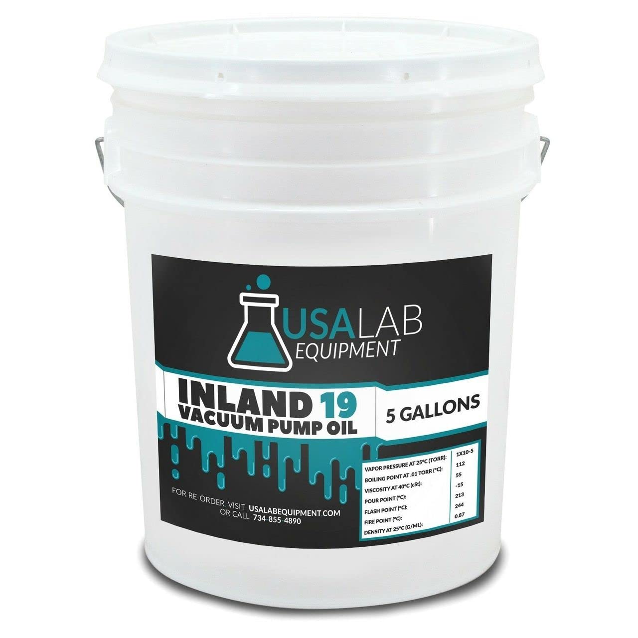 Inland 19 Vacuum Pump Oil for Edwards, Welch, Leybold, Agilent -1 Gallon, 5 Gallons, 55 Gallons - USAlab