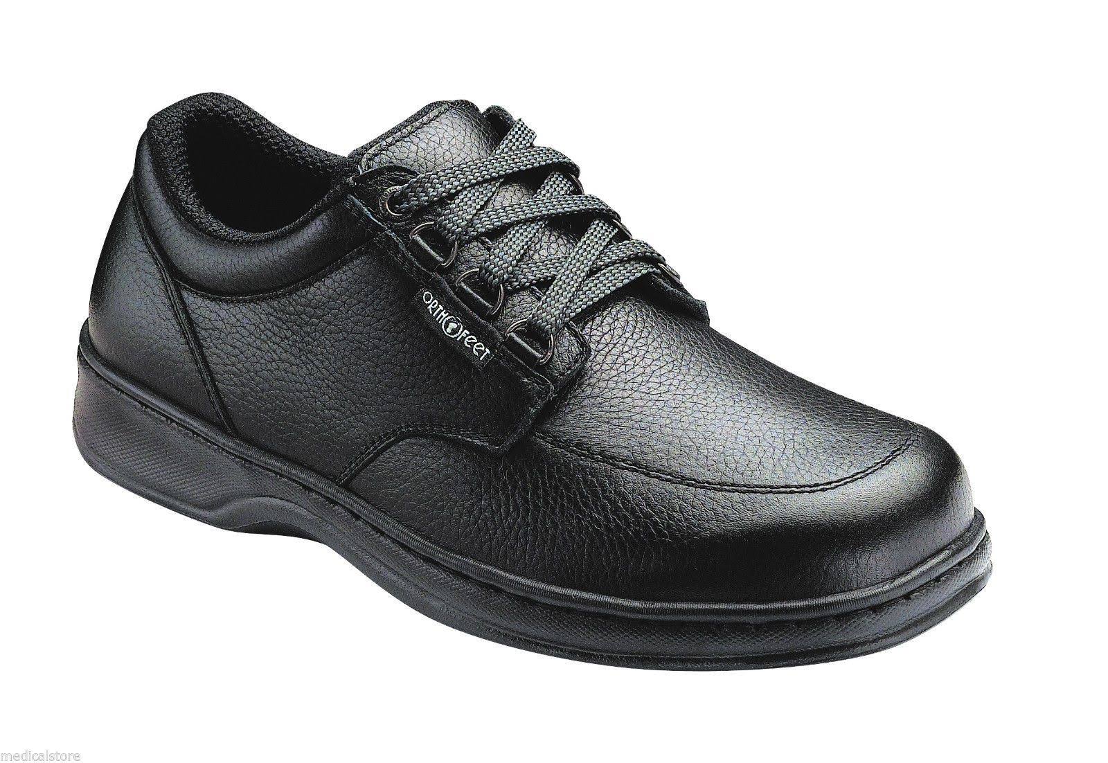 OrthoFeet Men&s Avery Island, Black Leather
