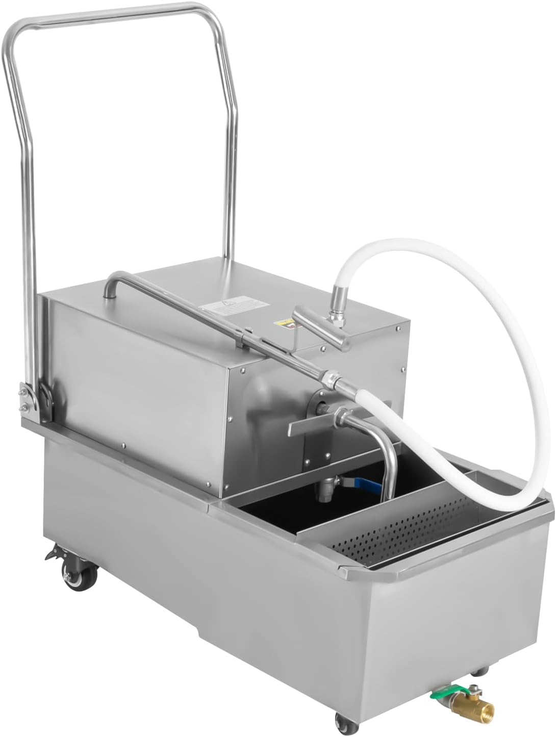550W Mobile Fryer Filter, Deep Fryer Filter Oil Filter 55 L /14.5 Gal Restaurant Oil Filter Machine