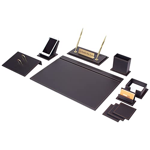 MOOGCO Leather Desk Set-Desk Office Accessories-Office Organizer- Home Office Accessories - Desk Supplies