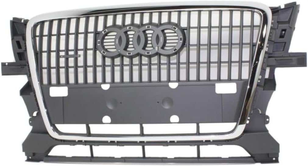 For Audi Q5 Grille Assembly 2011 2012 | Chrome Shell w/Primed Gray Insert | 2.0L Engine | Plastic | AU1200126 | 8R0853651N1QP