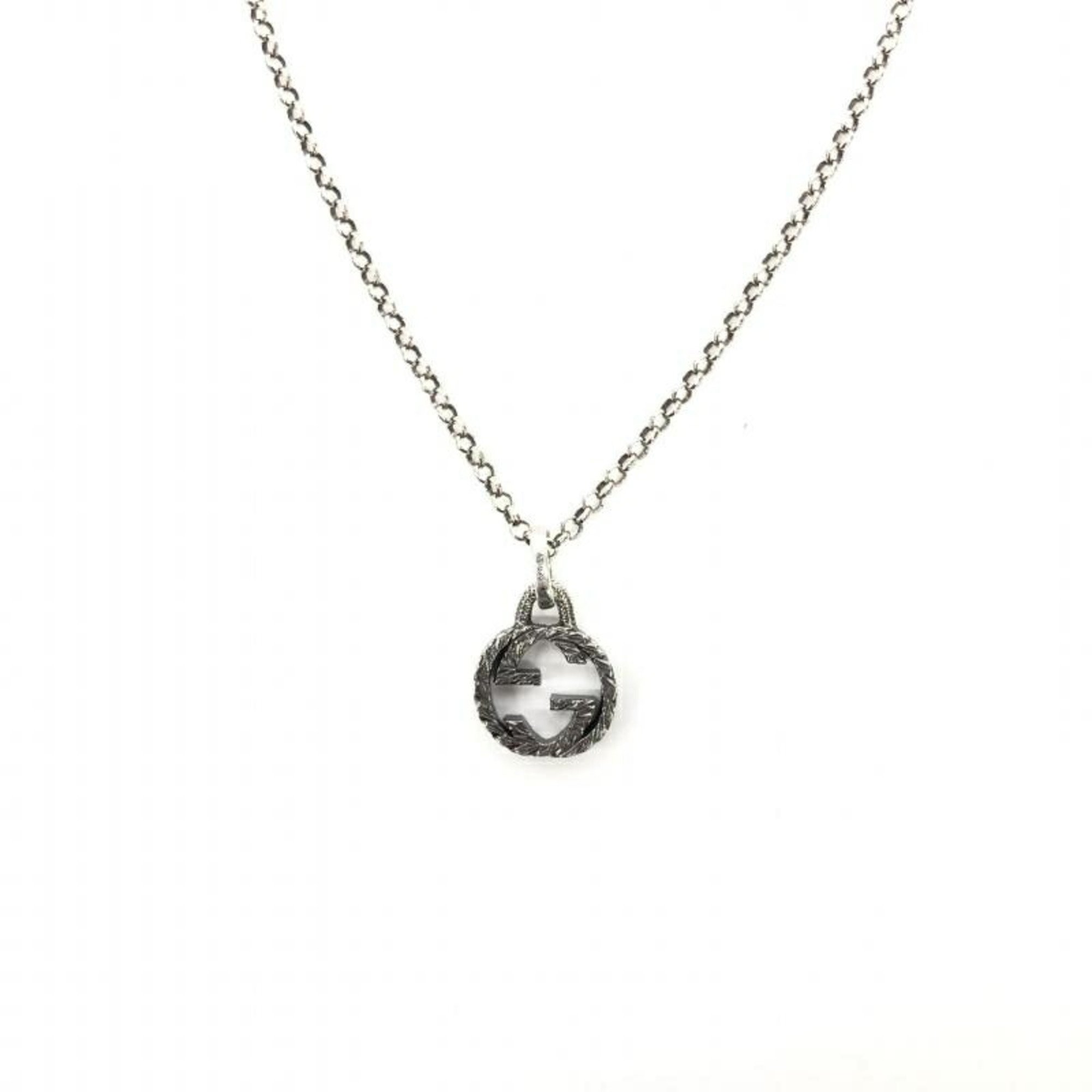 Pre-Owned GUCCI Interlocking G Necklace Silver Gucci (Good)