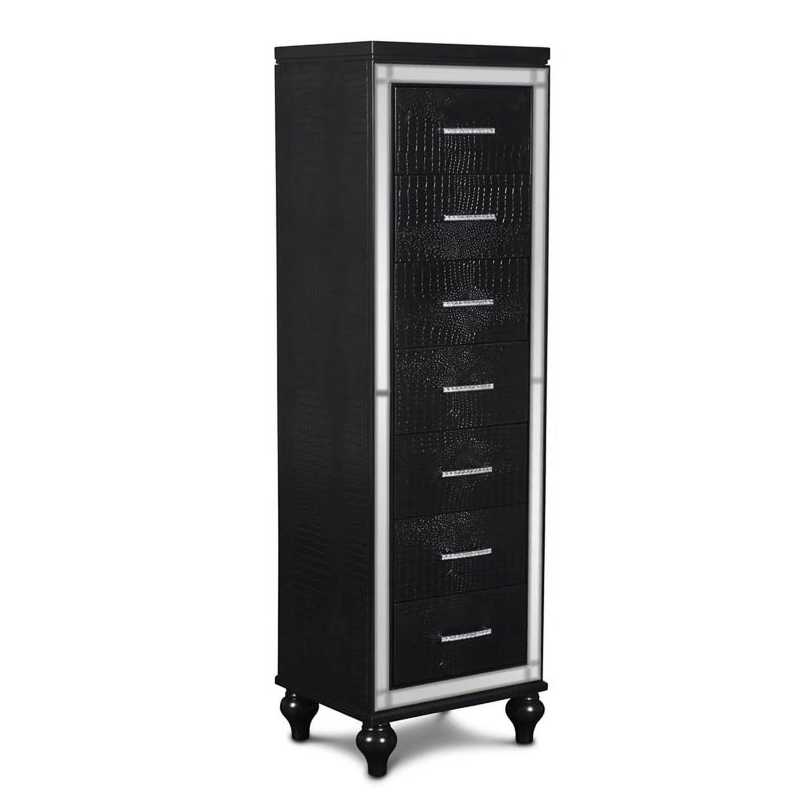 New Classic Furniture Valentine 7-Drawer Wood Lingerie Chest in Black
