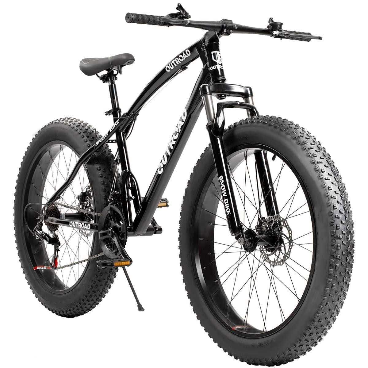 Max4out 26 inch Fat/Normal Tire Mountain Bike, 21 Speed with Dual Front Suspension, Double Disc Brake and High Carbon Steel Frame Anti-Slip Bicycle