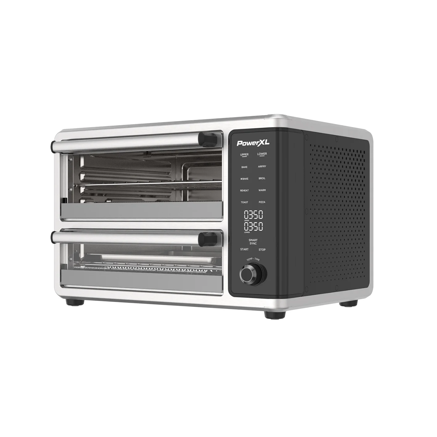 PowerXL SmartSynx Dual Door Oven, 8 Quick-Touch Cooking Presets including Air Fry, Toast, Bake, Broil, Reheat and More