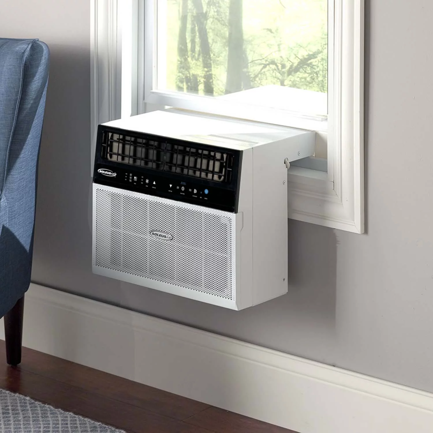 Soleus Air Exclusive 6,000 BTU Energy Star First Ever Over the Sill Air Conditioner Putting it in a Class of its Own for Safety and Whisper Quiet
