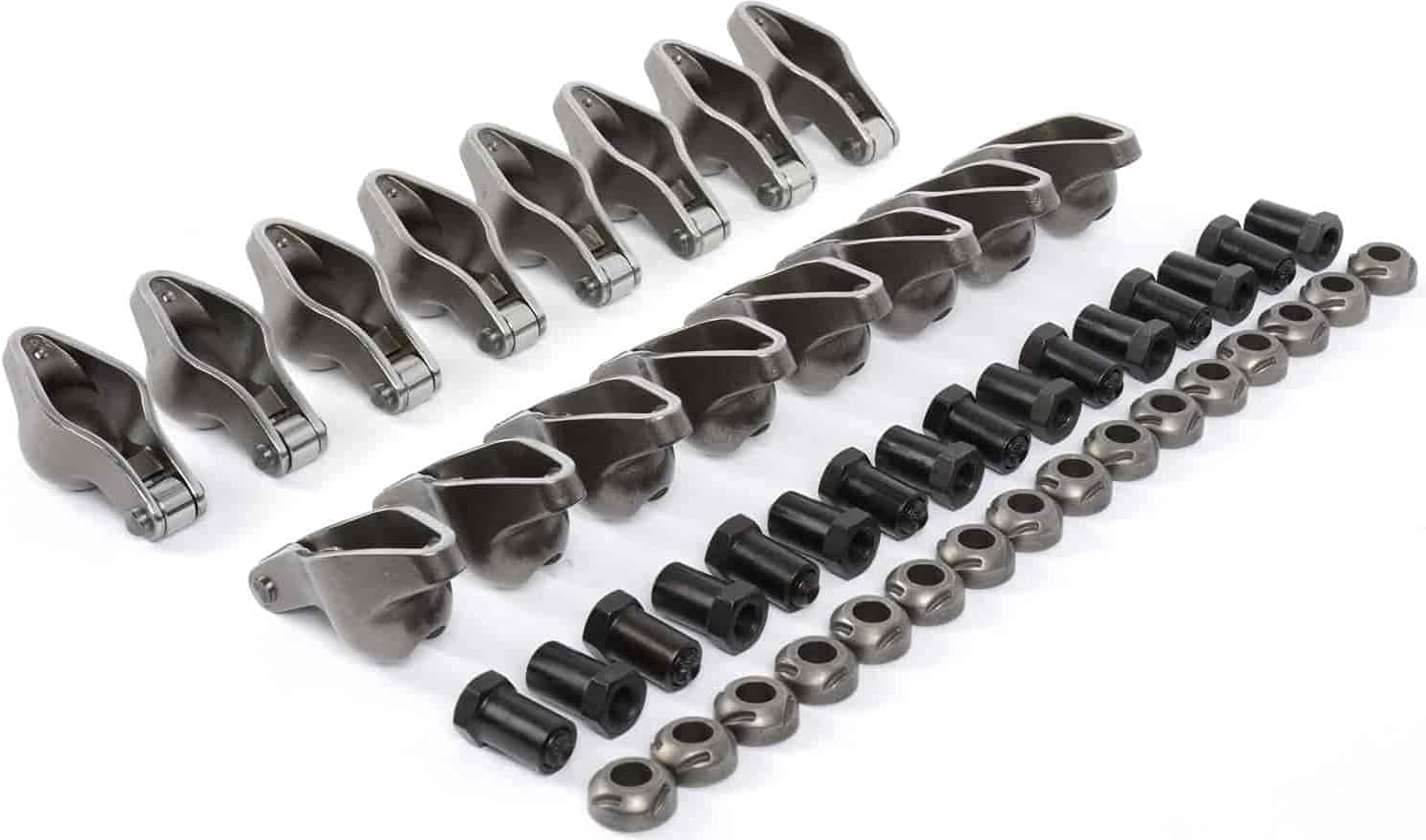 JEGS Cast Steel Roller Tip Rocker Arms | Fits 1955-1986 Small Block Chevy Engines | 1.5 Ratio | For 3/8 Inch Rocker Arm Studs | For Camshafts Up To