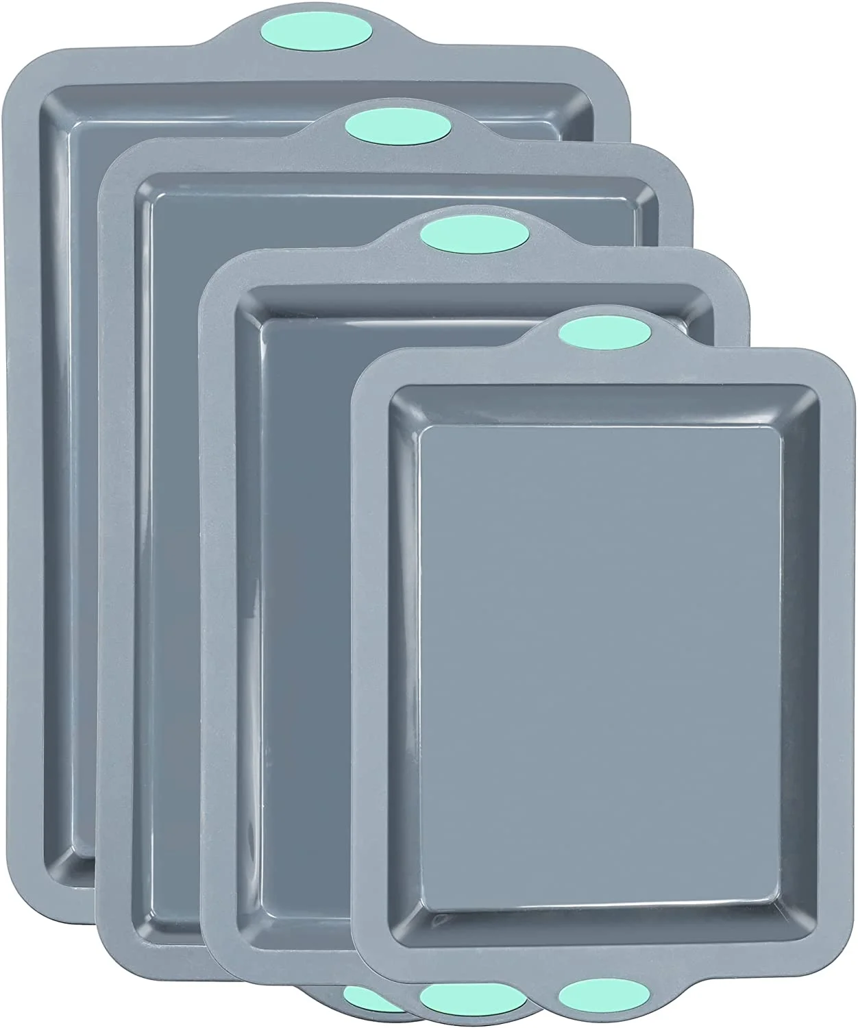 To encounter Silicone Baking Pans Set, 4 Pieces Nonstick Bakeware Set with Baking Pans, Baking Sheets, Cookie Sheets