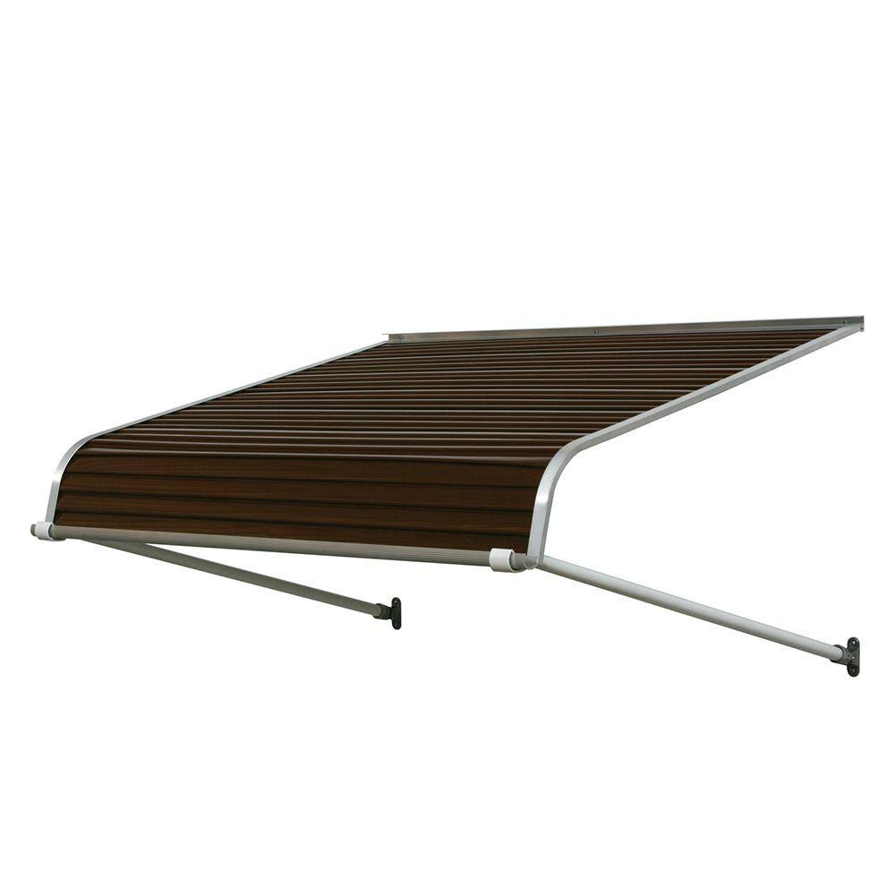 NuImage Awnings 1100 72-in Wide x 60-in Projection Brown Solid Fixed Door Awning | K111007220